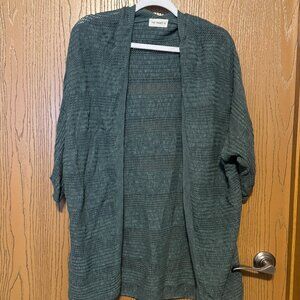 Green - Slouchy 1/4 Sleeve Cardigan